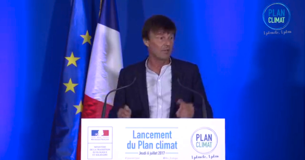 Hulot prsente son plan pour engager la France vers la neutralit carbone